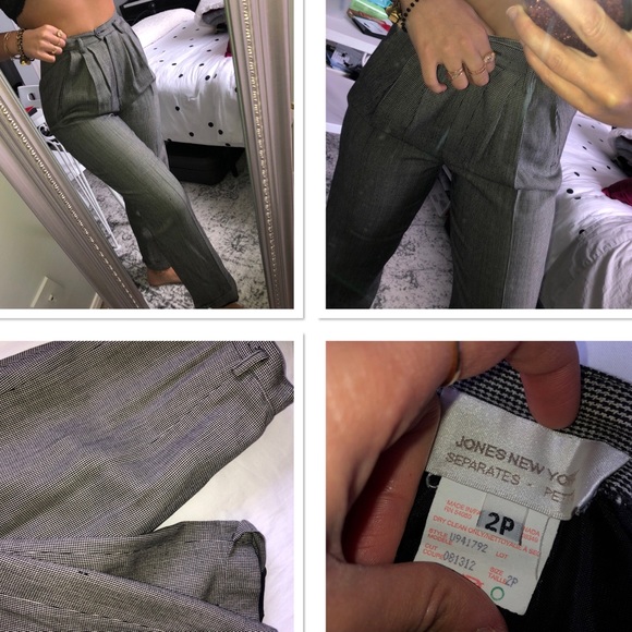 JONES NEW YORK GRAY PLAID PANTS - Picture 1 of 1
